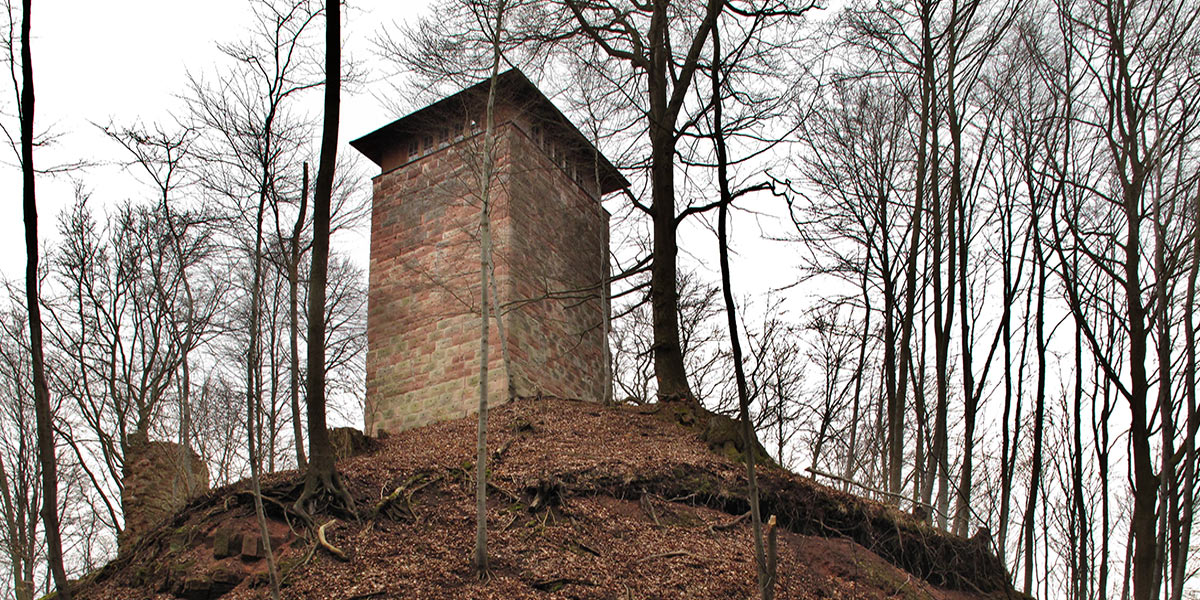 Bergfried der Ruine Frankenberg auf dem Schlossberg bei Helmers (Foto: Andreas Kuhrt)